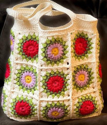 Granny Square pattern, Granny Square tote bag tutorial