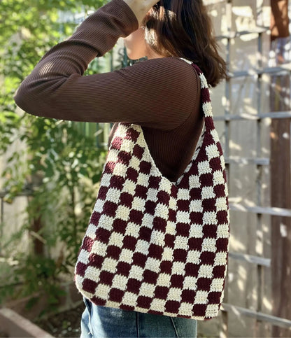 Crochet Checkered Tote Bag Pattern | PDF Pattern & Tutorial