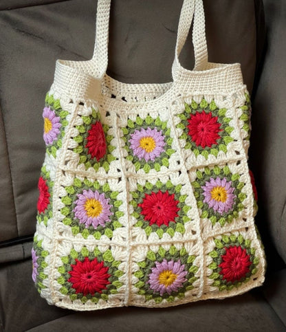 Granny Square pattern, Granny Square tote bag tutorial