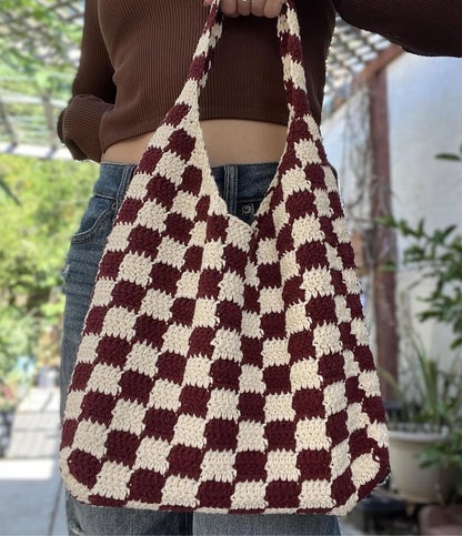 Crochet Checkered Tote Bag Pattern | PDF Pattern & Tutorial