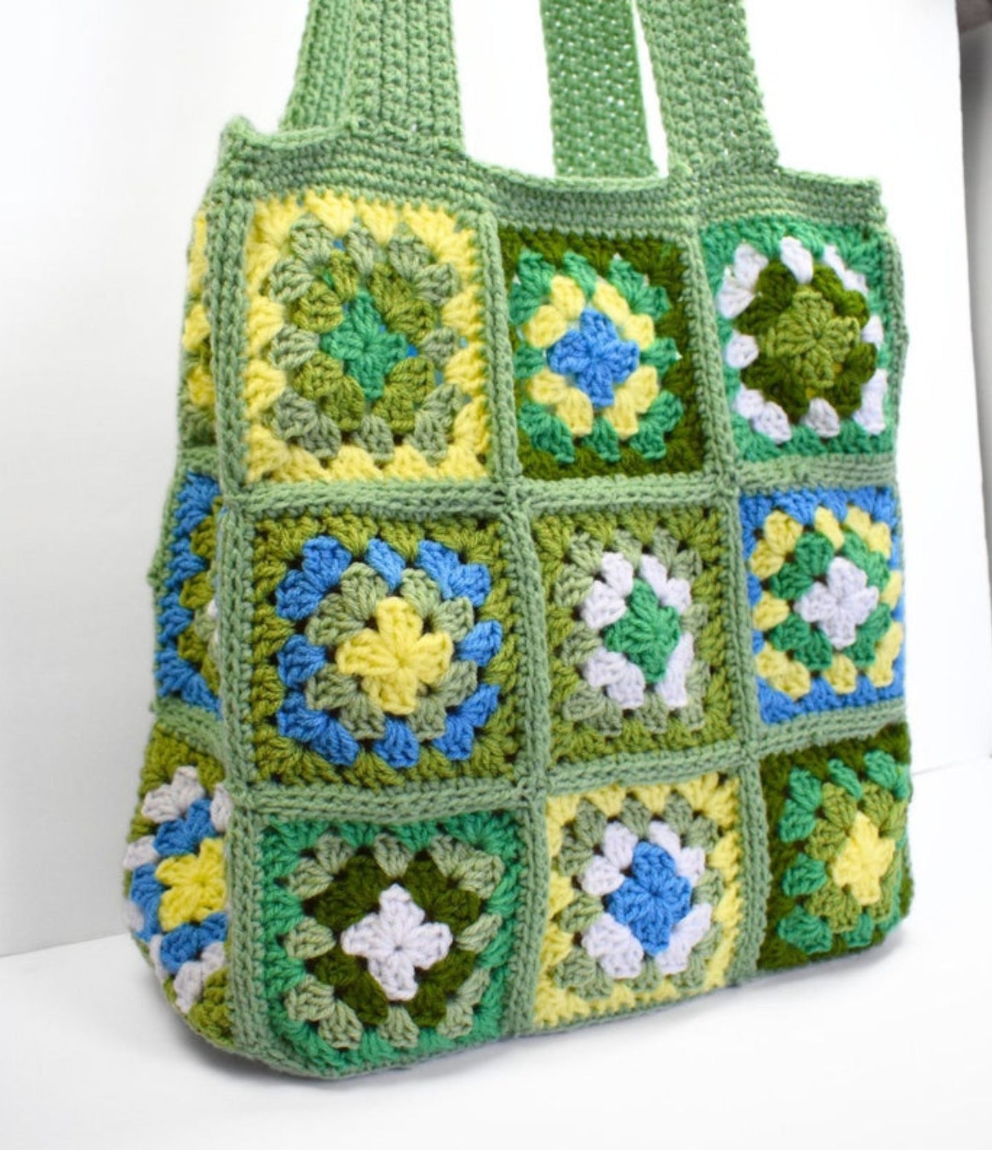 Granny Square Tote Crochet Bag Pattern, PDF