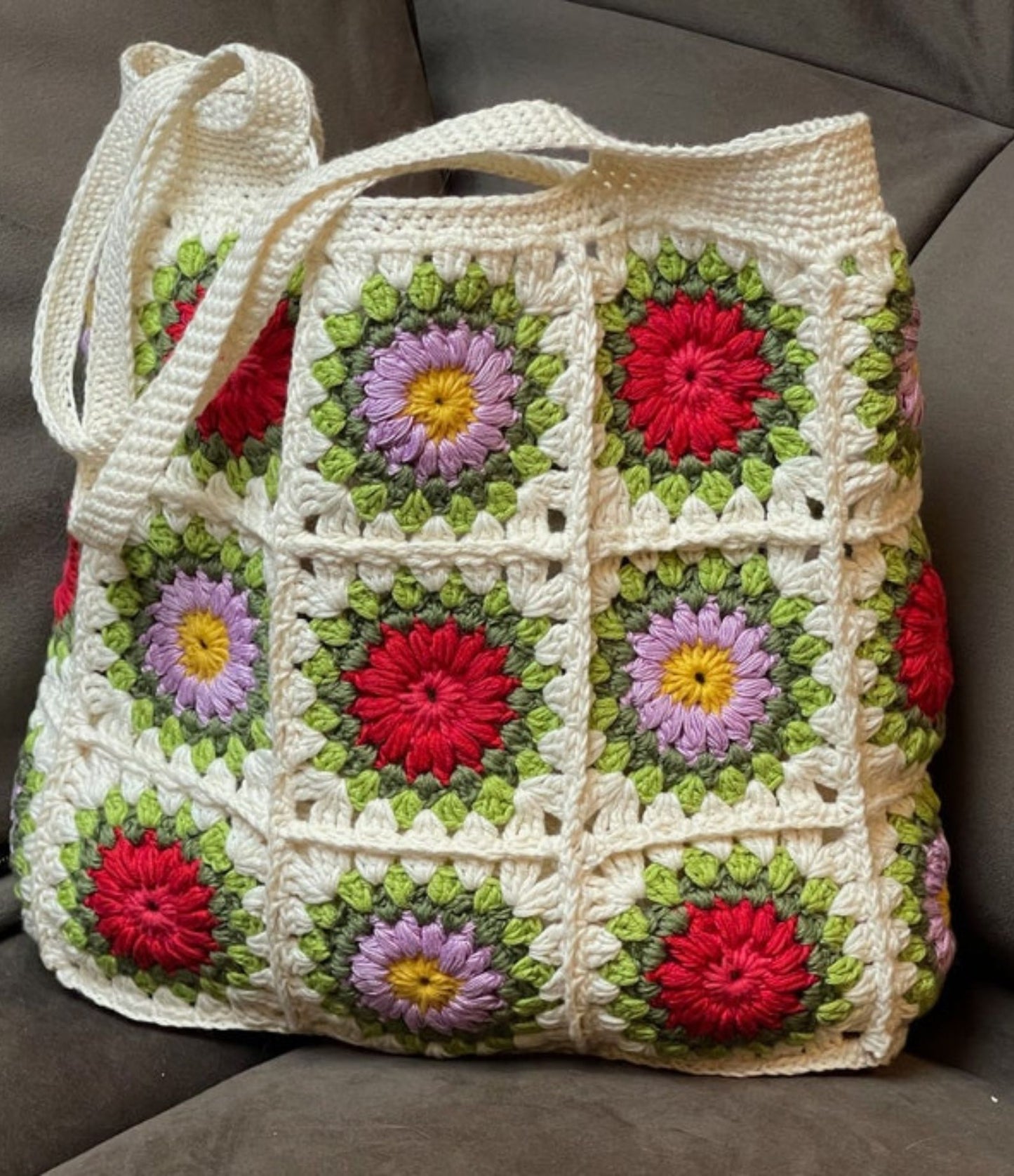 Granny Square pattern, Granny Square tote bag tutorial