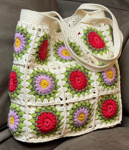 Granny Square pattern, Granny Square tote bag tutorial