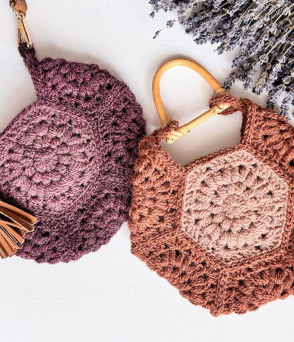 Crochet Pattern for a Granny Hexagon Bag